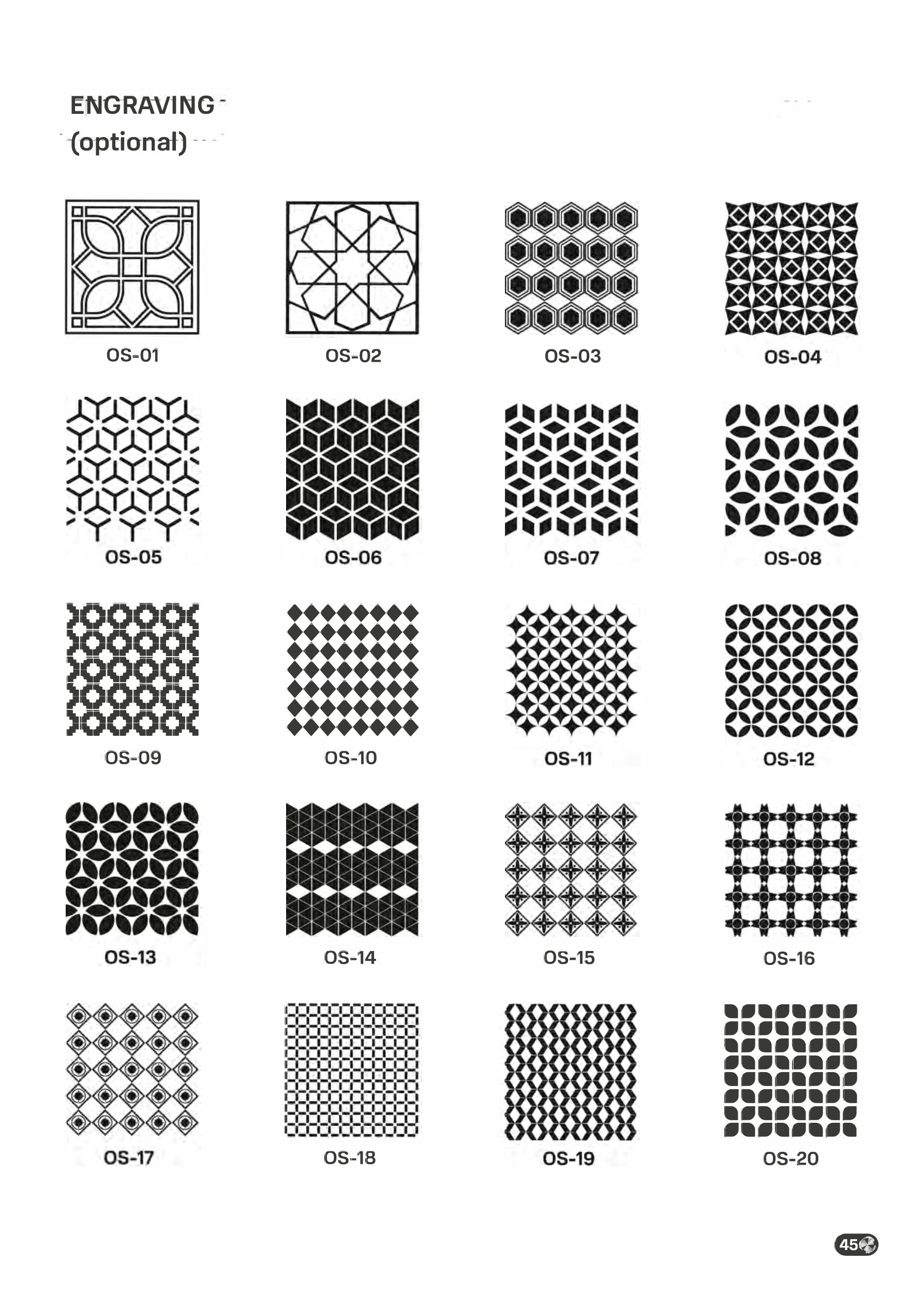 Lazeriu graviruojamas ornamentas OS-10